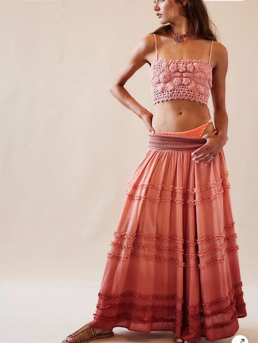Free People Drift Away Set Coral Ombre
